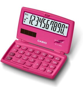カシオ カラフル電卓 ビビッドピンク 10桁 折りたたみ手帳タイプ CASIO 電卓