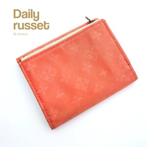 デイリーラシット Daily russet 折り財布 オレンジ ブラウン