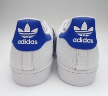 11072■新品 デッド 17年製 adidas originals superstar アディダス オリジナルス スーパースター 白 青 クロコ 型押し 29 cm US11 BZ0197_画像5