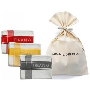 DEAN&DELUCA(ディーンアンドデルーカ) ティータオル (レッド・イエロー・グレー) 3種セット