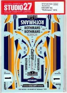 【STUDIO27】1/24 エスコートRS Rothmans'79デカール