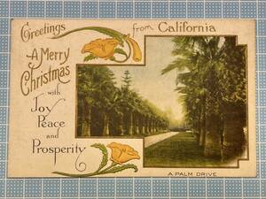 Art hand Auction Postal ★PS30 California Feliz Navidad Vintage Antiguo Retro Antiguo Extranjero Imagen Postal Postal Vintage Rara, impresos, tarjeta postal, Tarjeta postal, otros