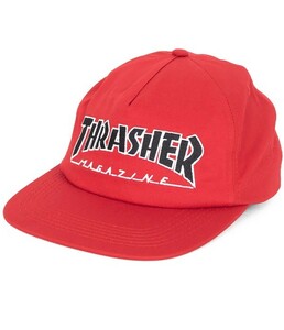 Thrasher (スラッシャー) US キャップ スナップバックハット 帽子 Outline Snap-Back Hat Red スケボー SK8 SKATE スケートボード