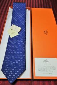 贈答OK タグ付き未使用品 エルメスネクタイ MOOD TIE(感情表現)　ネイビー(MARINE/CIEL/BLEU)