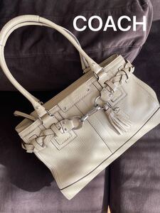 COACH コーチ トートバック 素晴らしいレザー 上質 本革 アイボリー 美品 13087 バック