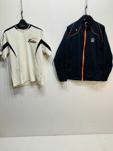  Saitama . senior high school jersey outer garment 2 pieces set MIZUNO/ Mizuno navy blue / navy L M size school designation gym uniform a little over . motion G990 laundry ending 