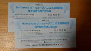 【即決】Bunkamura ザ・ミュージアム&五島美術館　株主優待共通ご招待券　2枚セット　b