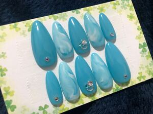 No.25 ネイルチップ ジェルネイル アクアブルー
