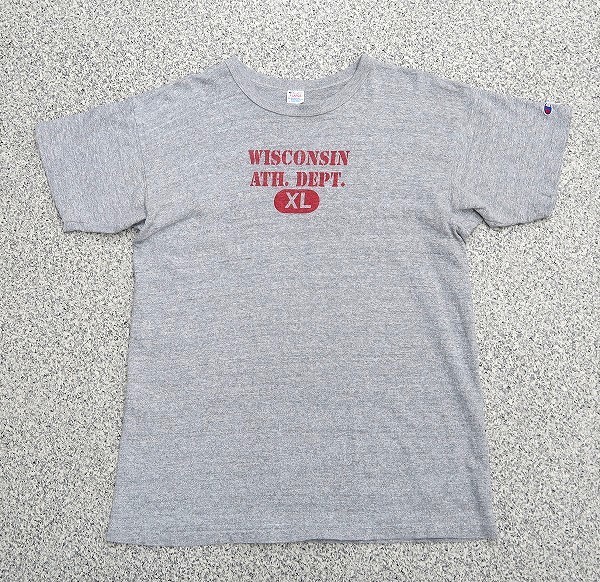 良柄 70s チャンピオン バータグ 染み込みプリント Tシャツ XL 