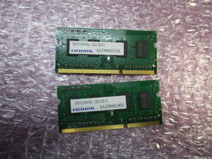 I-O DATA SDY1600L-2G 2GB 2 pieces set both sides DDR3L 1600 several PC3L-12800 ( DDR3L-1600 )