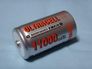 高容量 単一乾電池 充電池 Ni-MH 11000mAh Ultra cell D