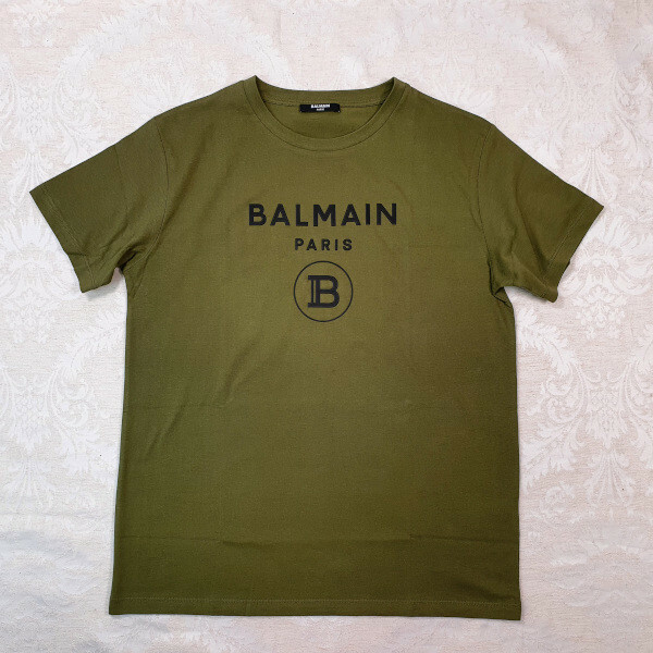 【新品・未使用】BALMAIN KIDS ロゴ Tシャツ カーキ　14Y 6Q8621Z0057 719T