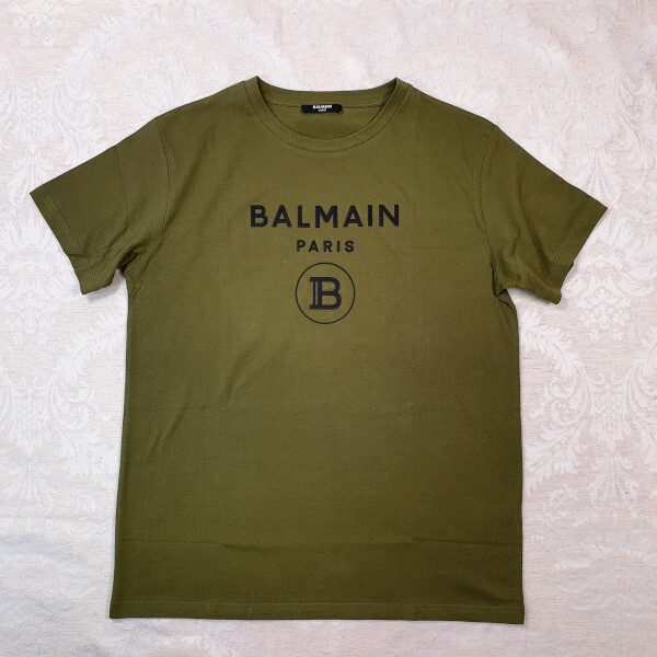 【新品・未使用】BALMAIN KIDS ロゴ Tシャツ カーキ 14Y 6Q8621Z0057 719T