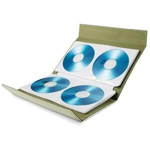 56枚収納_手帳型_ホワイト×グリーン エレコム メディアケース CD DVD Blu-ray対応 カジュアル マグネット開閉 56枚収納 ホワイト