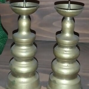真鍮　レトロ　キャンドルスタンド　キャンドルホルダー　ペア　蝋燭台