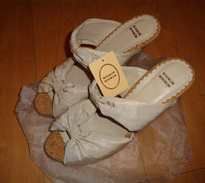 MINIMUM/ Minimum ribbon * beige sandals * sabot /24.5cm/.24.0cm degree 