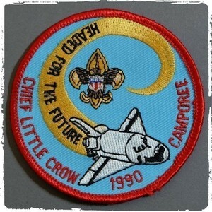 BP04 CHIEF LITTLE CROW CAMPOREE ボーイスカウト アメリカ BSA ビンテージ ワッペン パッチ ロゴ エンブレム スペースシャトル 刺繍