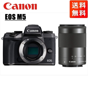  Canon Canon EOS M5 чёрный корпус EF-M 55-200mm черный телеобъектив комплект беззеркальный однообъективный камера б/у 