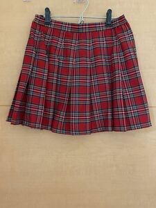 衣装 学生服 アイドル風 コスプレ スカート 赤チェック Lサイズ