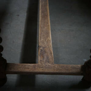 古い無垢材の木製スパイラル装飾脚のテーブル / 19世紀・北フランス / 古家具 古道具 古物 家具 机の画像10