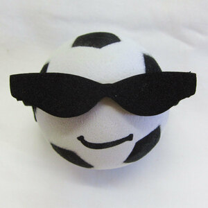 Happy SOCCER BALL Antenna Topper【定形外郵便発送可】アンテナの先端に付けるアンテナトッパー サングラスをかけたサッカーボール
