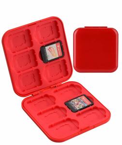 【赤】Switch対応 ゲームカードケーススイッチ カードケース 防塵 Switch Lite ゲームカード Micro SDカード 収納ケース12+12