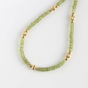 K18YG оливин колье gold peridot necklace