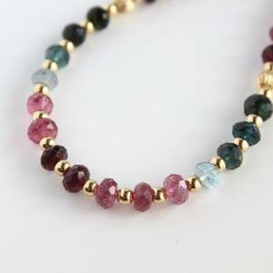 K18YG tourmaline necklace multicolor gold tourmaline neckless 321