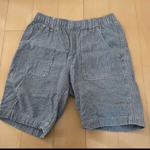 送料無料 UNIQLO ユニクロ ショートパンツ ハーフパンツ 薄手デニムストライプ XL 150cm 半ズボン 送料込み