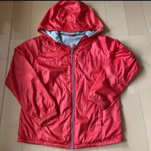 送料込み UNIQLO ユニクロ ブルゾンジャンパー 140cm 鮮やかオレンジ×グレー 送料無料