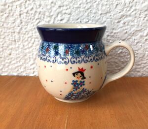 250ml マグカップ プリンセス ブルードレス ポーランド食器 ポーランド陶器 ポーリッシュポタリー