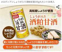 冷やしても美味しい【メロディアン】1ケース 30本入　しょうが入り 酒粕 甘酒（高知県産 生姜　美容　健康　あま酒　冷やし甘酒）_画像2