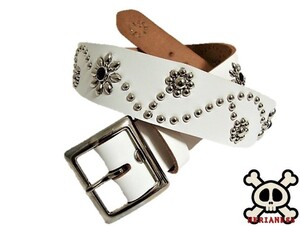 Tochigi Leather Type Type Type Belt Belt White Purple Spots, сделанные в Японии