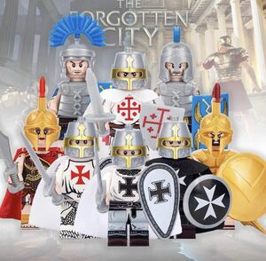 翌日発送 8体セット　中世紀　騎士団　戦士　古代ローマ ミニフィグ LEGO 互換 ミニフィギュア x