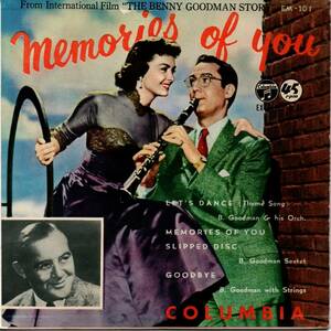 Benny Goodman 「Memories Of You」他４曲入り国内盤EPレコード（コロムビア赤盤）