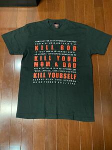 00'S 当時物　MARILYN Manson Tシャツ　ヴィンテージ　サイズL バンドTシャツ　マリリンマンソン　ブラック　SHOOT タグ　