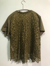 sacai バックレース切り替えTシャツ　カットソー　サカイ_画像1