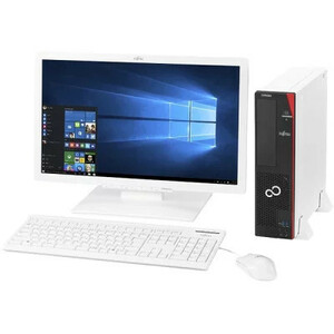  beautiful goods Fujitsu D556/M<19 type personal computer set Pentium-G4400 installing *Win10*DVD*Office2019* wireless LAN* keyboard * mouse *19 type monitor P5255