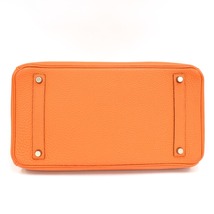 1円 ◎極美品 HERMES エルメス ハンドバッグ バーキン35 □H刻印 トゴ レザー オレンジ シルバー金具◎Dgog_画像4