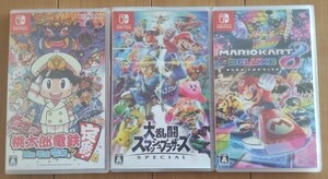 大乱闘スマッシュブラザーズ、マリオカート8デラックス、桃太郎電鉄 3枚セット 未使用未開封品