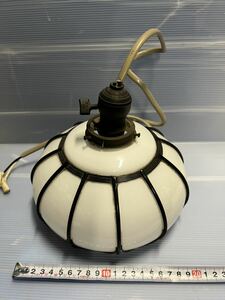 昭和レトロ 乳白ガラス ミルクガラス 電傘 ランプシェード 大正ロマン 照明器具 アンティーク 
