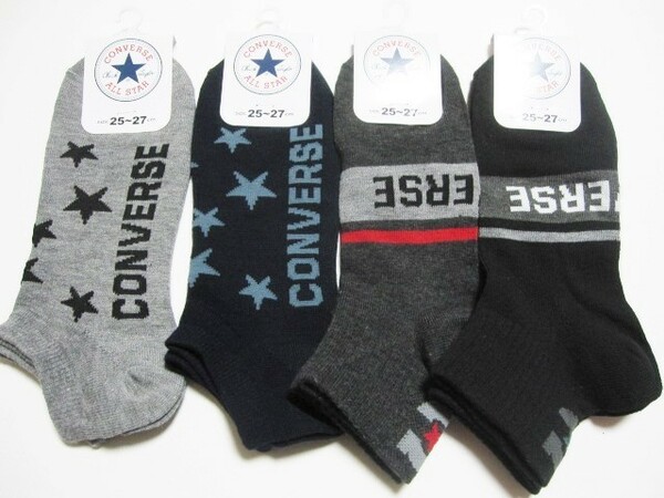 *送料無料*コンバース*ソックス4足*25-27cm*③*黒紺グレー*CONVERSE ALL STAR*福助*