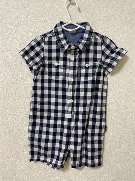 babyGAP ギンガムチェック ロンパース つなぎ オールインワン 半袖シャツ 半ズボン 80サイズ