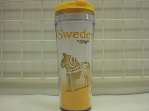 ●スタバ タンブラー 海外 スウェーデン Sweden 12oz 35L 黄 2011 ご当地 限定 スターバックス 新品 未使用品