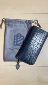 mononogu L字ファスナー長財布 牛革 クロコ型押し