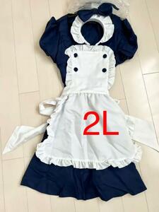  cosplay made clothes anime Cara Lolita large size man. .2L LL lady's navy blue color 