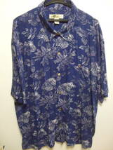 ジョーマーリン joe marlin 半袖シャツ ビックサイズ 3x　ブルー　アロハ_画像1