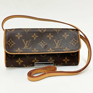 送料無料 中古 ルイヴィトン 財布 LOUIS VUITTON ポシェット ツインPM モノグラム ショルダーバッグ ブラウン M51854 146208