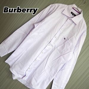 【Lサイズ】Burberry バーバリー　紫　L 長袖シャツ