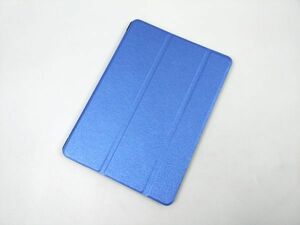 iPad 9.7 2017用 カバー PUレザー+ハードケース 三折 スタンド 薄型 ブルー